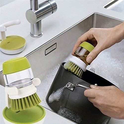 Cleaning Brush with Liquid Soap Dispenser Palm Brush with Storage Stand